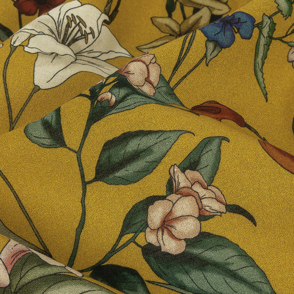 Cotton Voile – Yellow Floral – Mediterranean Dreams Print – Mood Exclusive St. Tropez Collection Cotton Voile – Yellow Floral – Mediterranean Dreams Print – Mood Exclusive St. Tropez Collection