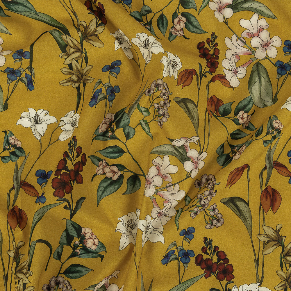 Cotton Voile – Yellow Floral – Mediterranean Dreams Print – Mood Exclusive St. Tropez Collection Cotton Voile – Yellow Floral – Mediterranean Dreams Print – Mood Exclusive St. Tropez Collection