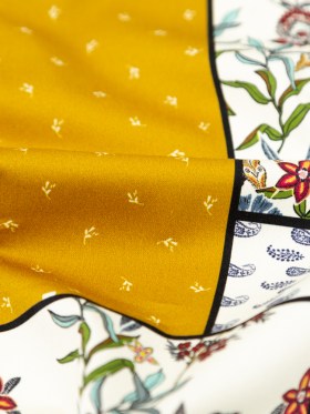 Stretch Cotton Sateen – Yellow and Red Floral Patchwork – Paisley Patches Print – Mood Exclusive St. Tropez Collection Stretch Cotton Sateen – Yellow and Red Floral Patchwork – Paisley Patches Print – Mood Exclusive St. Tropez Collection