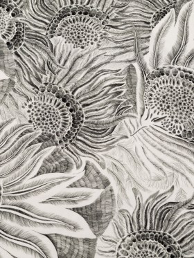 Cotton Voile – Black and White Sunflowers – Mood Exclusive Floral Hideaways Print Cotton Voile – Black and White Sunflowers – Mood Exclusive Floral Hideaways Print