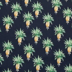 Cotton Voile – Navy Blue Pineapples – Intaglio Pines Print – Mood Exclusive St. Tropez Collection Cotton Voile – Navy Blue Pineapples – Intaglio Pines Print – Mood Exclusive St. Tropez Collection