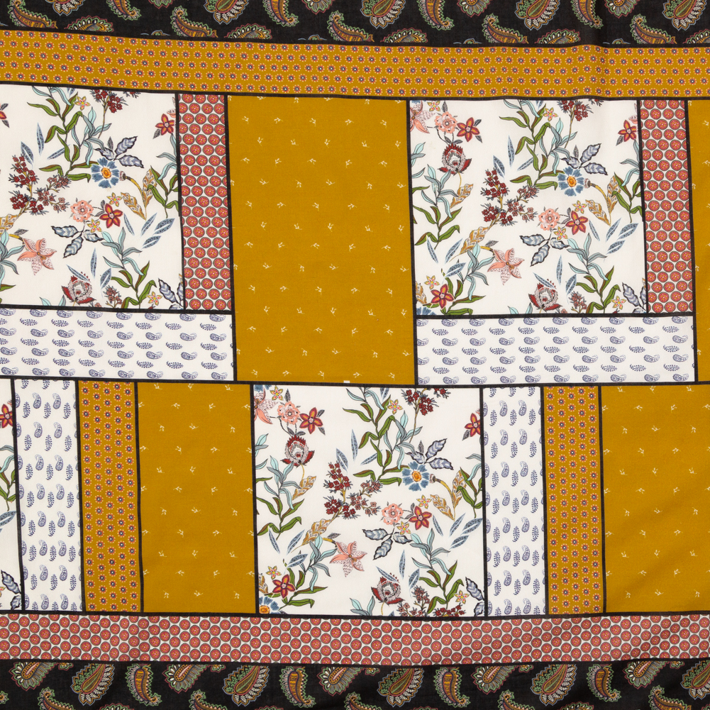 Cotton Voile – Yellow and Red Floral Patchwork – Paisley Patches Print – Mood Exclusive St. Tropez Collection Cotton Voile – Yellow and Red Floral Patchwork – Paisley Patches Print – Mood Exclusive St. Tropez Collection