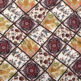 Stretch Polyester Crepe – Floral Patchwork – Ardent Love Print – Mood Exclusive Kenko Collection Stretch Polyester Crepe – Floral Patchwork – Ardent Love Print – Mood Exclusive Kenko Collection
