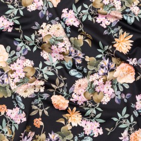 Stretch Cotton Sateen – Black Beauty Floral – Trifling Thoughts Print – Mood Exclusive Kenko Collection Stretch Cotton Sateen – Black Beauty Floral – Trifling Thoughts Print – Mood Exclusive Kenko Collection