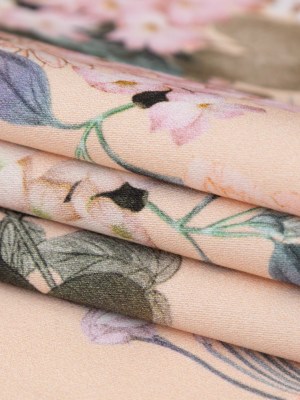 Stretch Cotton Sateen – Bisque Floral – Trifling Thoughts Print – Mood Exclusive Kenko Collection Stretch Cotton Sateen – Bisque Floral – Trifling Thoughts Print – Mood Exclusive Kenko Collection