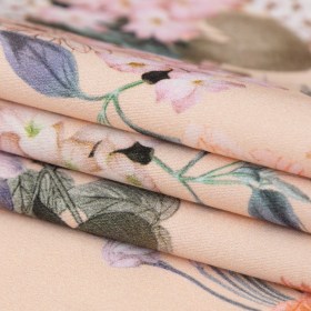 Stretch Cotton Sateen – Bisque Floral – Trifling Thoughts Print – Mood Exclusive Kenko Collection Stretch Cotton Sateen – Bisque Floral – Trifling Thoughts Print – Mood Exclusive Kenko Collection