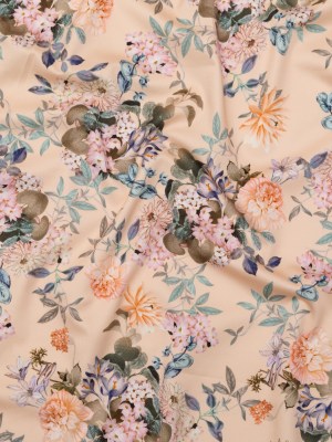 Stretch Cotton Sateen – Bisque Floral – Trifling Thoughts Print – Mood Exclusive Kenko Collection Stretch Cotton Sateen – Bisque Floral – Trifling Thoughts Print – Mood Exclusive Kenko Collection