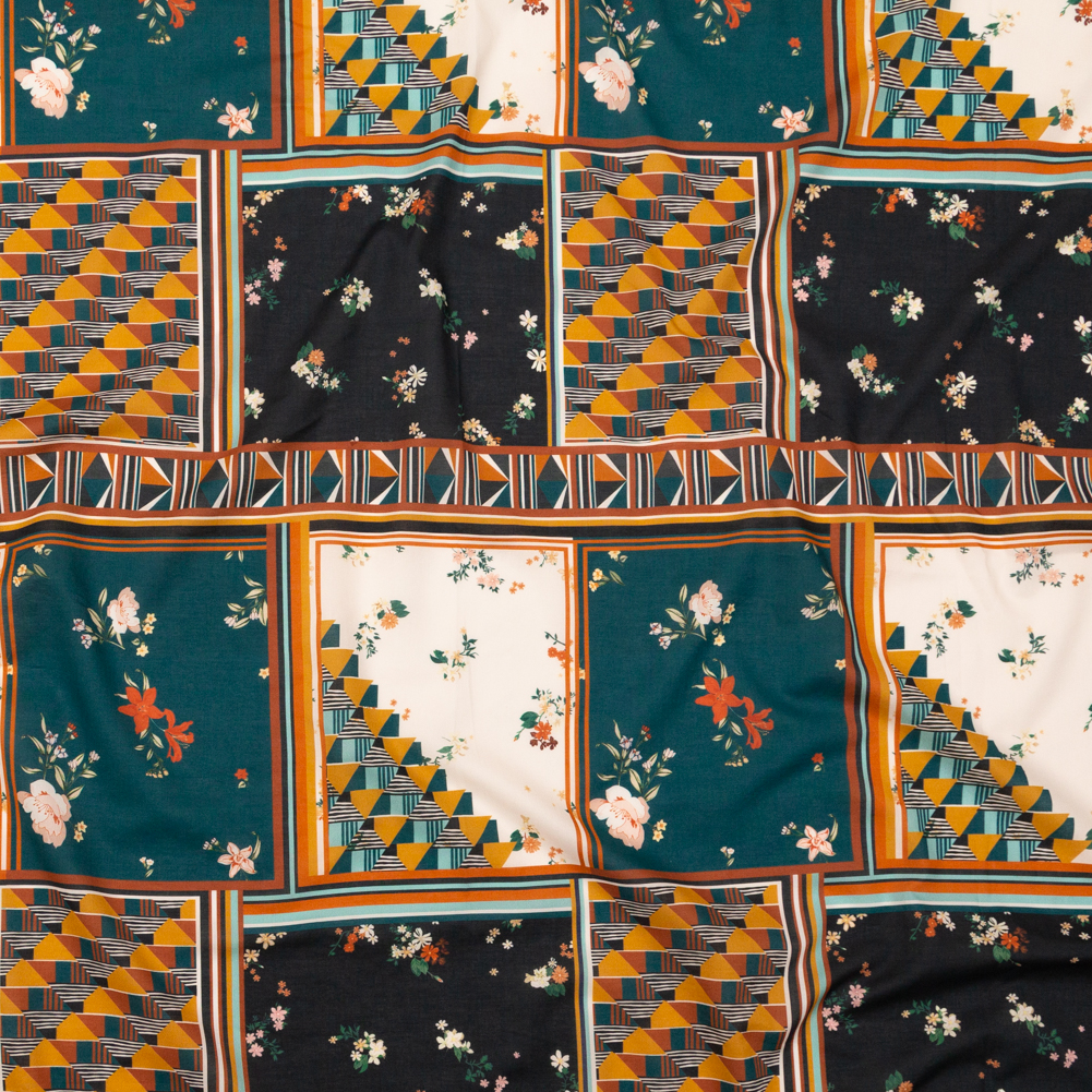 Cotton Voile – Floral and Geometric Patchwork – Idle Hours Print – Mood Exclusive Kenko Collection Cotton Voile – Floral and Geometric Patchwork – Idle Hours Print – Mood Exclusive Kenko Collection