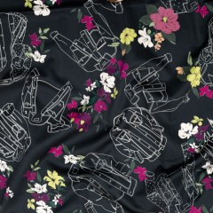 Stretch Cotton Sateen – Black Beauty Jackets and Flowers – Mono No Aware Print – Mood Exclusive Kenko Collection Stretch Cotton Sateen – Black Beauty Jackets and Flowers – Mono No Aware Print – Mood Exclusive Kenko Collection