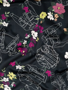 Stretch Cotton Sateen – Black Beauty Jackets and Flowers – Mono No Aware Print – Mood Exclusive Kenko Collection Stretch Cotton Sateen – Black Beauty Jackets and Flowers – Mono No Aware Print – Mood Exclusive Kenko Collection