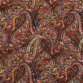 Cotton Voile – Brown and Red Paisley – Only By Luck Print – Mood Exclusive Kenko Collection Cotton Voile – Brown and Red Paisley – Only By Luck Print – Mood Exclusive Kenko Collection