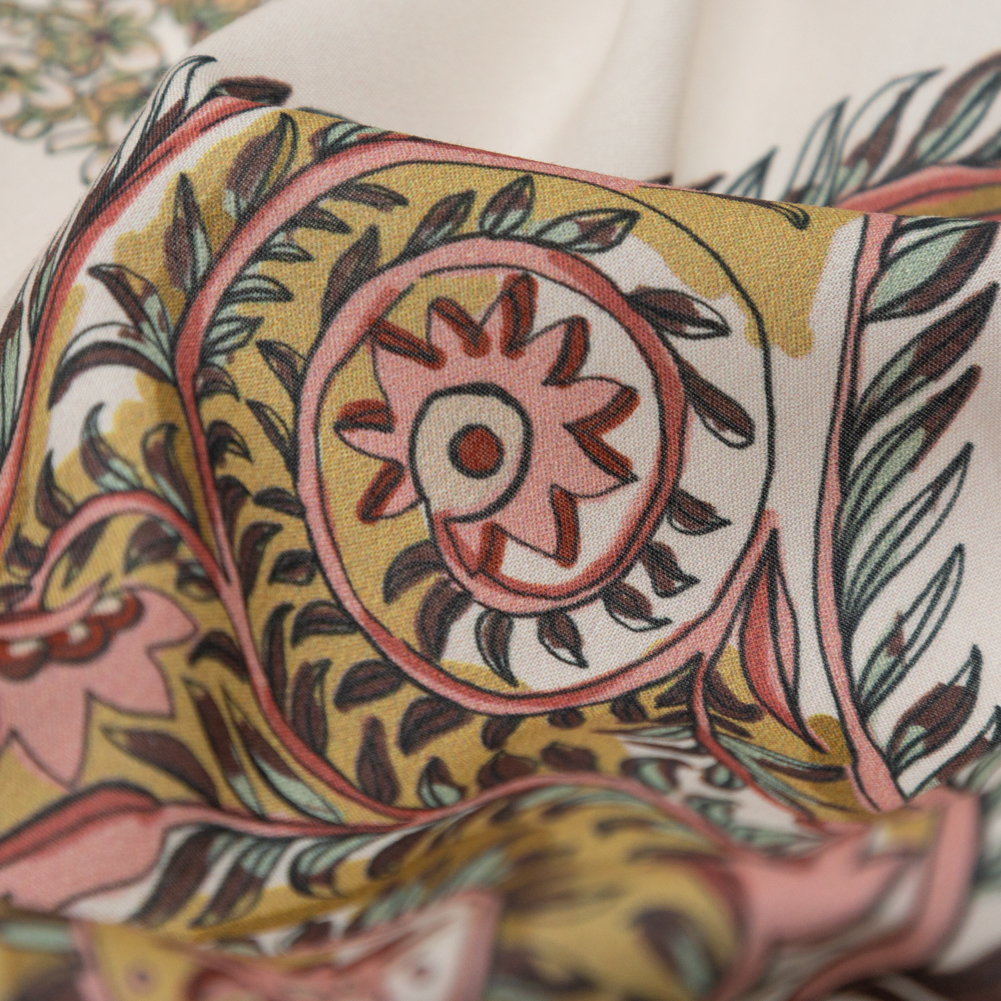 Cotton Voile – Cream Pink Paisleys – Leaving Footmarks Print – Mood Exclusive Kenko Collection Cotton Voile – Cream Pink Paisleys – Leaving Footmarks Print – Mood Exclusive Kenko Collection