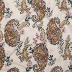 Cotton Voile – Cream Pink Paisleys – Leaving Footmarks Print – Mood Exclusive Kenko Collection Cotton Voile – Cream Pink Paisleys – Leaving Footmarks Print – Mood Exclusive Kenko Collection