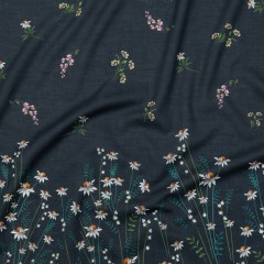 Cotton Voile Panel – Black Beauty Daisy Flowers – Growing Distant Print – Mood Exclusive Kenko Collection Cotton Voile Panel – Black Beauty Daisy Flowers – Growing Distant Print – Mood Exclusive Kenko Collection