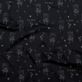 Stretch Cotton Sateen – Black Skeleton Marionettes – My Friend’s Story Print – Mood Exclusive Crow Collection Stretch Cotton Sateen – Black Skeleton Marionettes – My Friend’s Story Print – Mood Exclusive Crow Collection