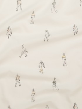 Cotton Voile – White Little Figures – Waking and Sleeping Print – Mood Exclusive Crow Collection Cotton Voile – White Little Figures – Waking and Sleeping Print – Mood Exclusive Crow Collection