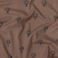 Cotton Voile – Taupe Hot Air Balloons – The Appointment Kept Print – Mood Exclusive Crow Collection Cotton Voile – Taupe Hot Air Balloons – The Appointment Kept Print – Mood Exclusive Crow Collection