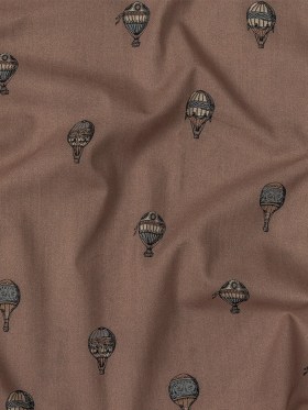 Cotton Voile – Taupe Hot Air Balloons – The Appointment Kept Print – Mood Exclusive Crow Collection Cotton Voile – Taupe Hot Air Balloons – The Appointment Kept Print – Mood Exclusive Crow Collection