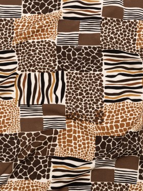 Stretch Polyester Crepe – Animal Print Patchwork – Untamed Textures Print – Mood Exclusive Serengeti Collection Stretch Polyester Crepe – Animal Print Patchwork – Untamed Textures Print – Mood Exclusive Serengeti Collection