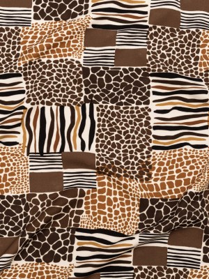 Stretch Polyester Crepe – Animal Print Patchwork – Untamed Textures Print – Mood Exclusive Serengeti Collection Stretch Polyester Crepe – Animal Print Patchwork – Untamed Textures Print – Mood Exclusive Serengeti Collection