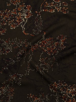 Stretch Polyester Crepe – Brown and Red Trees – Gloomy Garden Print – Mood Exclusive Serengeti Collection Stretch Polyester Crepe – Brown and Red Trees – Gloomy Garden Print – Mood Exclusive Serengeti Collection