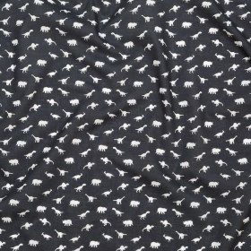 Cotton Voile – Black and White Dinosaurs – Allegorical Dreams and Presentiments Print – Mood Exclusive Crow Collection Cotton Voile – Black and White Dinosaurs – Allegorical Dreams and Presentiments Print – Mood Exclusive Crow Collection