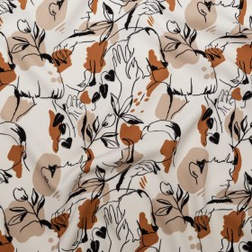 Stretch Polyester Crepe – White Figure Lines – Contoured Personage Print – Mood Exclusive Serengeti Collection Stretch Polyester Crepe – White Figure Lines – Contoured Personage Print – Mood Exclusive Serengeti Collection