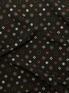 Stretch Polyester Crepe – Olive Green LIttle Medallions – Emblematic Medallions Print – Mood Exclusive Serengeti Collection Stretch Polyester Crepe – Olive Green LIttle Medallions – Emblematic Medallions Print – Mood Exclusive Serengeti Collection