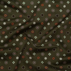 Stretch Cotton Sateen – Olive Green LIttle Medallions – Emblematic Medallions Print – Mood Exclusive Serengeti Collection Stretch Cotton Sateen – Olive Green LIttle Medallions – Emblematic Medallions Print – Mood Exclusive Serengeti Collection