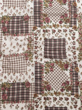 Cotton Voile – Plaid and Floral Patchwork – Peony Picnic Print – Mood Exclusive Serengeti Collection Cotton Voile – Plaid and Floral Patchwork – Peony Picnic Print – Mood Exclusive Serengeti Collection