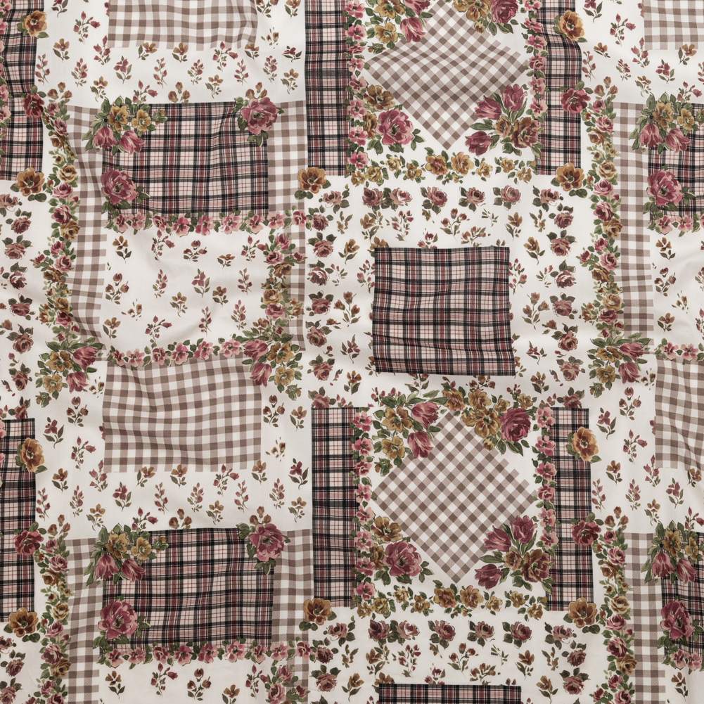 Cotton Voile – Plaid and Floral Patchwork – Peony Picnic Print – Mood Exclusive Serengeti Collection Cotton Voile – Plaid and Floral Patchwork – Peony Picnic Print – Mood Exclusive Serengeti Collection