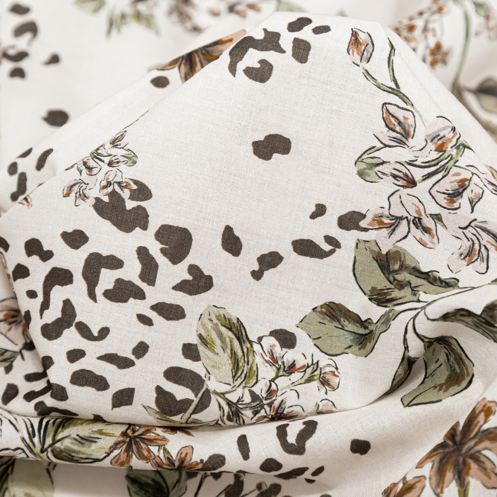 Cotton Voile – White Floral – Blossoms Adrift Print – Mood Exclusive Serengeti Collection Cotton Voile – White Floral – Blossoms Adrift Print – Mood Exclusive Serengeti Collection