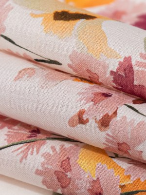 Cotton Voile – White Floral Border – Blooming Upwards Print – Mood Exclusive Serengeti Collection Cotton Voile – White Floral Border – Blooming Upwards Print – Mood Exclusive Serengeti Collection