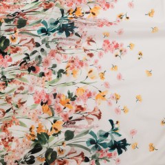 Cotton Voile – White Floral Border – Blooming Upwards Print – Mood Exclusive Serengeti Collection Cotton Voile – White Floral Border – Blooming Upwards Print – Mood Exclusive Serengeti Collection