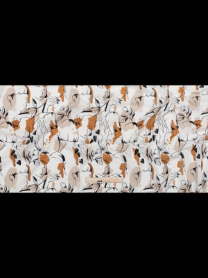 Cotton Voile – White Figure Lines – Contoured Personage Print – Mood Exclusive Serengeti Collection Cotton Voile – White Figure Lines – Contoured Personage Print – Mood Exclusive Serengeti Collection