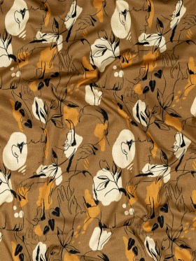 Cotton Voile – Brown Figure Lines – Contoured Personage Print – Mood Exclusive Serengeti Collection Cotton Voile – Brown Figure Lines – Contoured Personage Print – Mood Exclusive Serengeti Collection