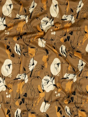 Cotton Voile – Brown Figure Lines – Contoured Personage Print – Mood Exclusive Serengeti Collection Cotton Voile – Brown Figure Lines – Contoured Personage Print – Mood Exclusive Serengeti Collection
