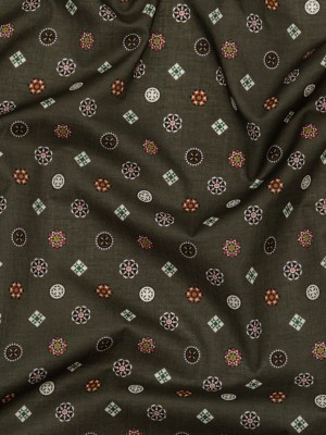 Cotton Voile – Olive Green LIttle Medallions – Emblematic Medallions Print – Mood Exclusive Serengeti Collection Cotton Voile – Olive Green LIttle Medallions – Emblematic Medallions Print – Mood Exclusive Serengeti Collection