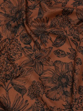 Cotton Voile – Brown and Black Floral – Ephemeral Flora Print – Mood Exclusive Serengeti Collection Cotton Voile – Brown and Black Floral – Ephemeral Flora Print – Mood Exclusive Serengeti Collection