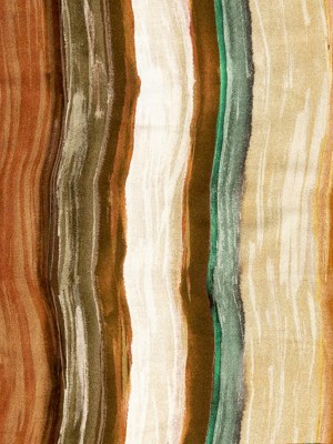 Rayon Challis – Orange and Teal Painted Stripes – Nilotic Wasteland Print – Mood Exclusive Tumunyana Collection Rayon Challis – Orange and Teal Painted Stripes – Nilotic Wasteland Print – Mood Exclusive Tumunyana Collection