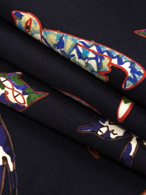 Stretch Cotton Sateen – Colorful Cats on Black – Fatuous Felines Print – Mood Exclusive Tumunyana Collection Stretch Cotton Sateen – Colorful Cats on Black – Fatuous Felines Print – Mood Exclusive Tumunyana Collection