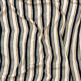 Rayon Challis – Natural and Navy Stripes – Linear Transcendence Print – Mood Exclusive Tumunyana Collection Rayon Challis – Natural and Navy Stripes – Linear Transcendence Print – Mood Exclusive Tumunyana Collection