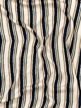 Rayon Challis – Natural and Navy Stripes – Linear Transcendence Print – Mood Exclusive Tumunyana Collection Rayon Challis – Natural and Navy Stripes – Linear Transcendence Print – Mood Exclusive Tumunyana Collection