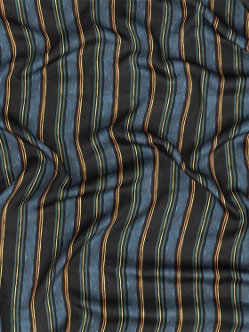 Rayon Challis – Navy and Blue Stripes – Linear Transcendence Print – Mood Exclusive Tumunyana Collection Rayon Challis – Navy and Blue Stripes – Linear Transcendence Print – Mood Exclusive Tumunyana Collection