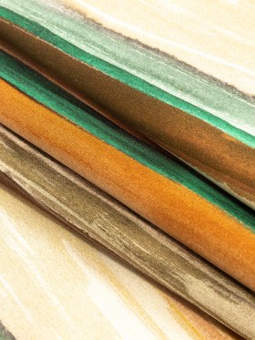 Stretch Cotton Sateen – Orange and Teal Painted Stripes – Nilotic Wasteland Print – Mood Exclusive Tumunyana Collection Stretch Cotton Sateen – Orange and Teal Painted Stripes – Nilotic Wasteland Print – Mood Exclusive Tumunyana Collection