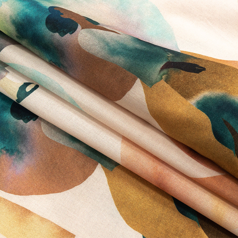 Cotton Voile – Multi Watercolor Figures and Shapes – Wayfaring Woman Print – Mood Exclusive Tumunyana Collection Cotton Voile – Multi Watercolor Figures and Shapes – Wayfaring Woman Print – Mood Exclusive Tumunyana Collection
