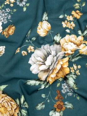 Cotton Voile – Teal and Orange Floral – Peony Prowess Print – Mood Exclusive Tumunyana Collection Cotton Voile – Teal and Orange Floral – Peony Prowess Print – Mood Exclusive Tumunyana Collection
