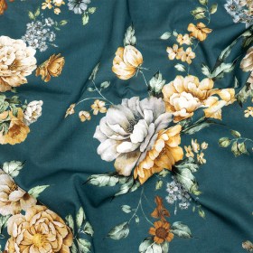 Cotton Voile – Teal and Orange Floral – Peony Prowess Print – Mood Exclusive Tumunyana Collection Cotton Voile – Teal and Orange Floral – Peony Prowess Print – Mood Exclusive Tumunyana Collection