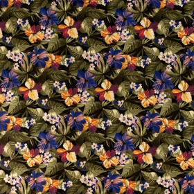 Stretch Cotton Sateen – Green and Blue Tropical Floral – Virescent Vignette Print – Mood Exclusive Tumunyana Collection Stretch Cotton Sateen – Green and Blue Tropical Floral – Virescent Vignette Print – Mood Exclusive Tumunyana Collection