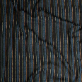 Linen and Rayon Woven – Navy and Blue Stripes – Linear Transcendence Print – Mood Exclusive Tumunyana Collection Linen and Rayon Woven – Navy and Blue Stripes – Linear Transcendence Print – Mood Exclusive Tumunyana Collection